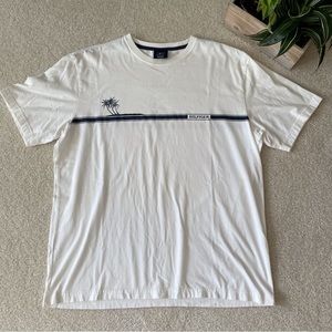 Vintage Tommy Hilfiger T-shirt Men’s Large Crew Neck White with Palm Tree